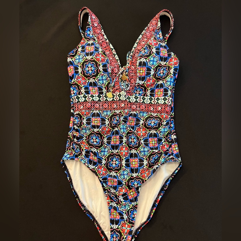 La Blanca Multicolor Mosaic-Print One-Piece Swimsuit